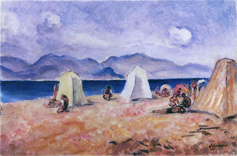 Henri Lebasque Prints On the Beach Norge oil painting art